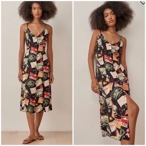 Reformation Gemstone Dress in Postcards, NWT, Sz 8